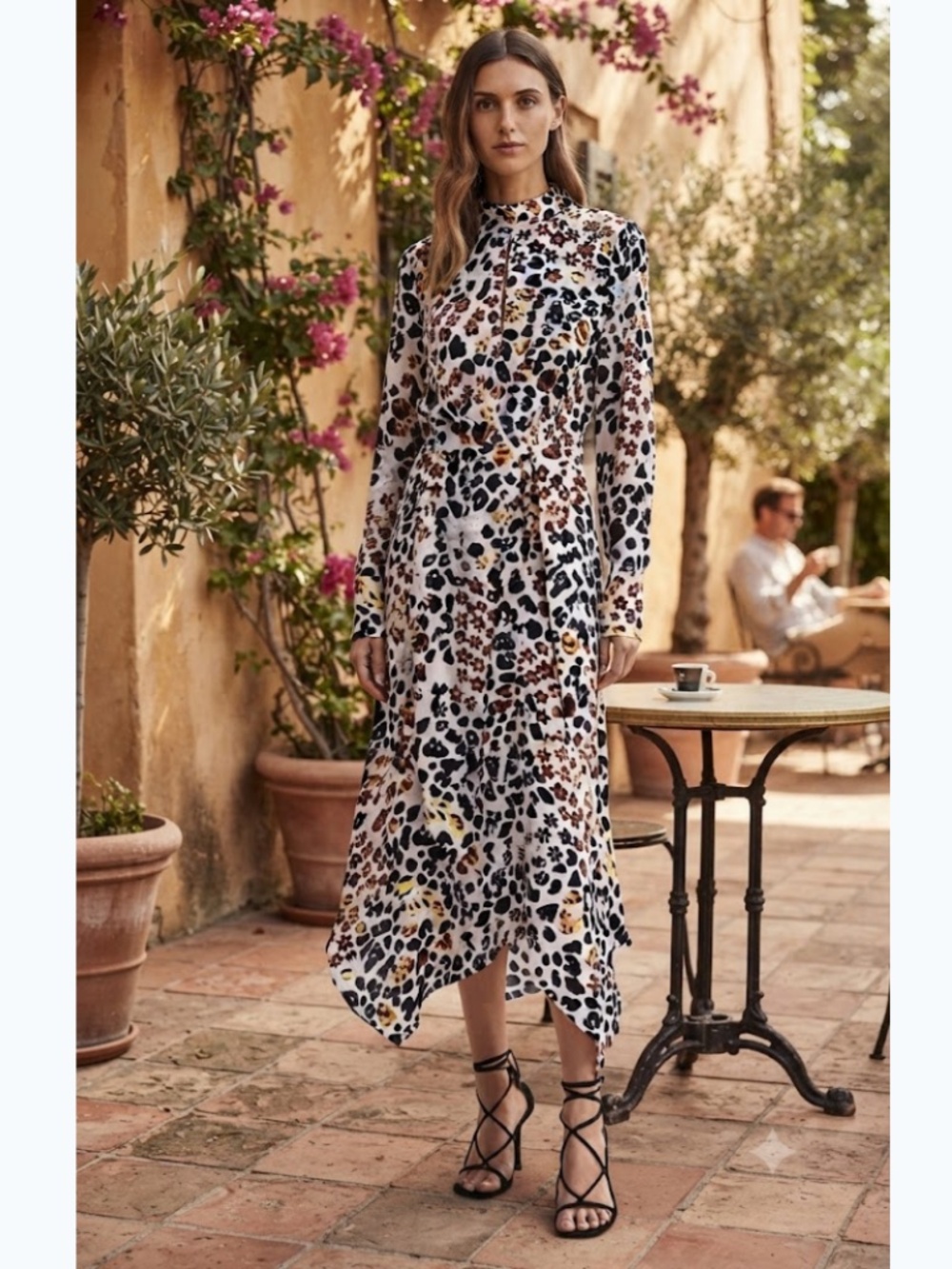 Reiss: Leopard Print Belted Midi Dress (NWT)